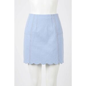 NEW UMGEE scallop a-line skirt in lt. denim